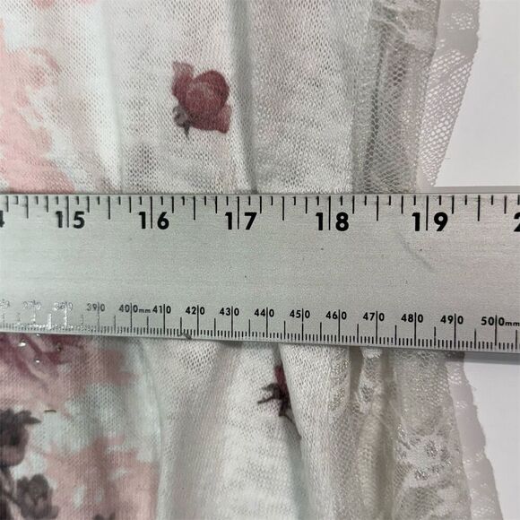 Vocal USA Floral Lace Back Tank Top Large Pink Roses Sparkle Boho Western - Picture 5 of 8